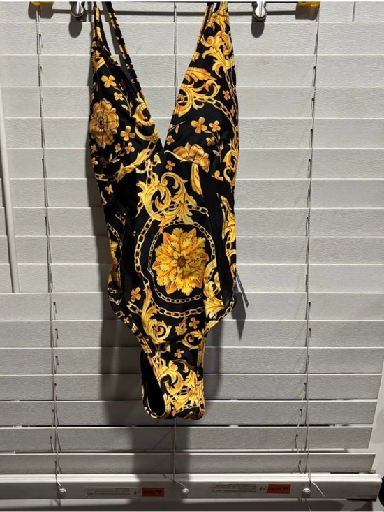 Fashion Nova Other - Fashion Nova Black and Gold Baroque One-Piece Swimsuit